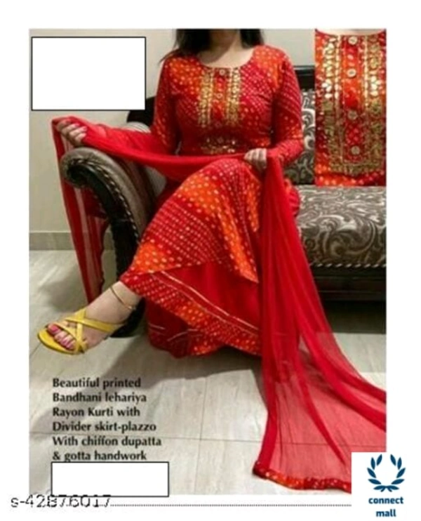 Women Lehriya Print Straight Kurta Palazzo With Dupatta - XXL, Deep Pink